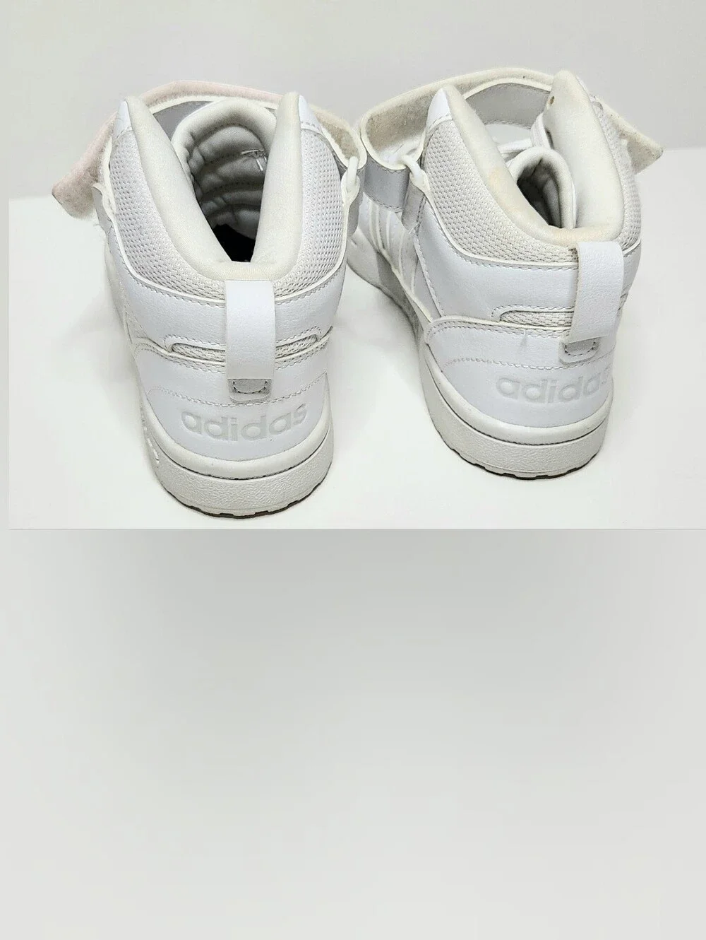 adidas Kids White High-Top Sneakers with Strap